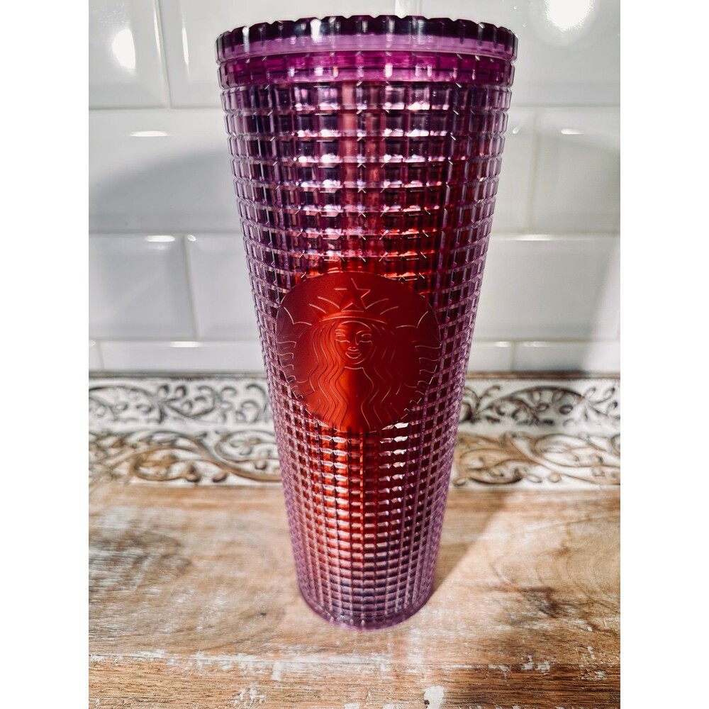 Starbucks Summer 2021 Berry Pink Purple Red Grid Venti Cold Tumbler Cup